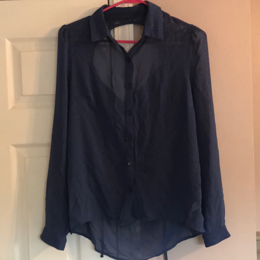 4/$12 Blue Sheer Blouse
